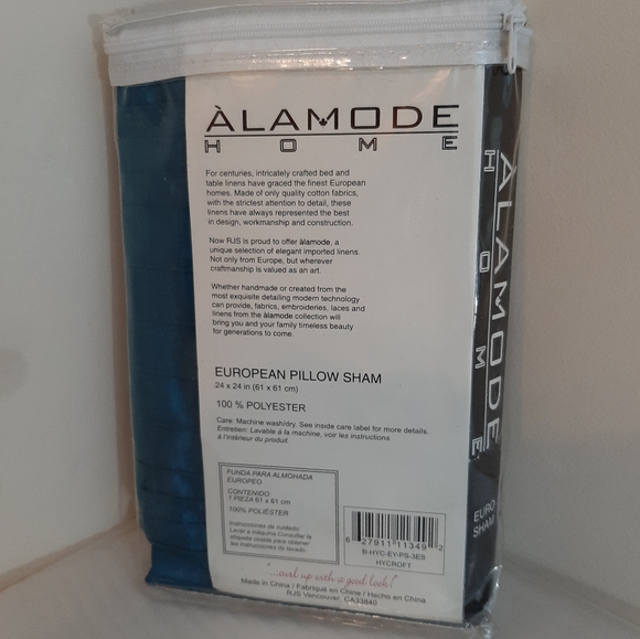 Alamode Home Euro Sham Teal - Picture 2 of 13